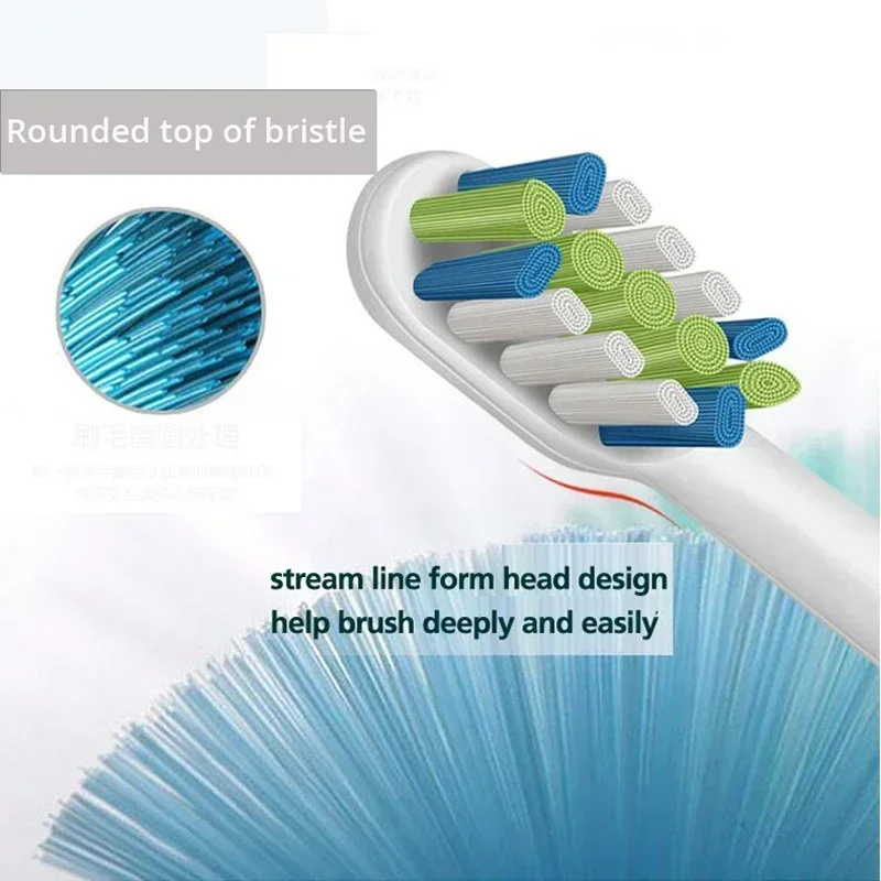 Xiaomi Replacement Brush Heads for SOOCAS X3 X5 V1 X3U Soft Bristle 10 Pieces Electric Toothbrush Dupont Bristle Sealed Packed