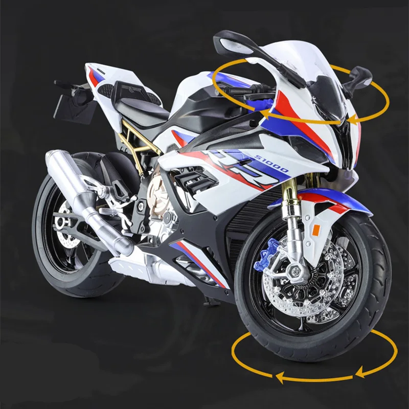 1/9 S1000RR Alloy Racing Motorcycle Diecasts Street Sports Motorcycle Model High Simulation With Light Collection Childrens Gift