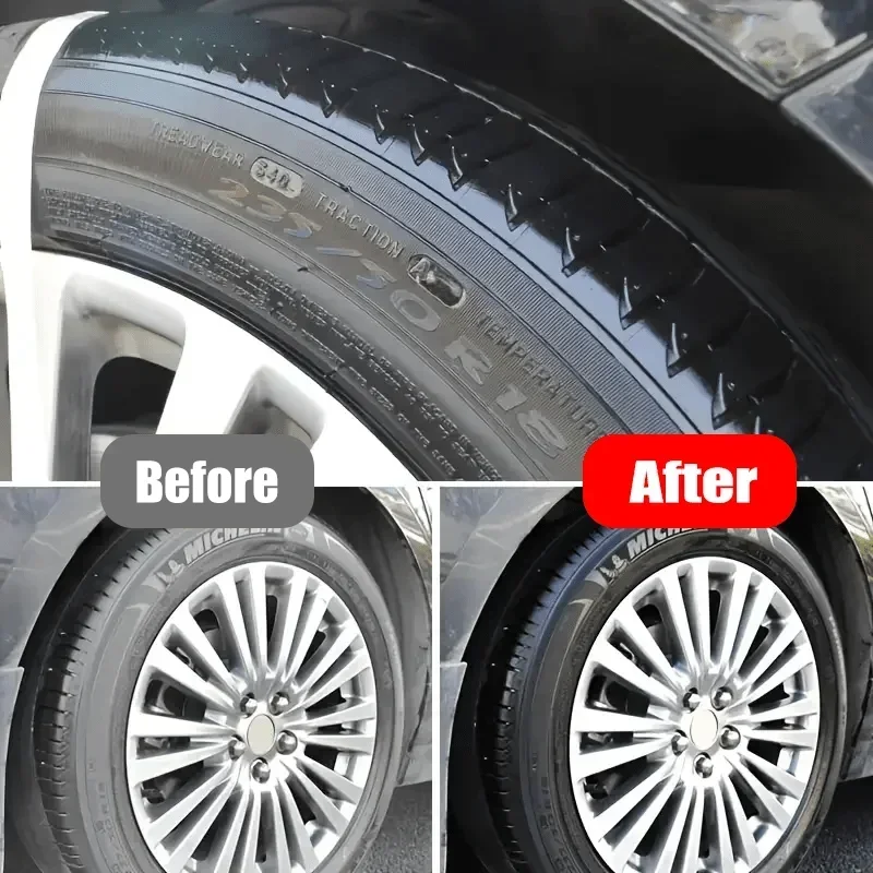 شمع الإطارات للسيارات - تركيبة أمينيا سوداء 30 مل، تجديد الأجزاء البلاستيكية ومحسن اللمعان الداخلي، كريم حماية الإطارات