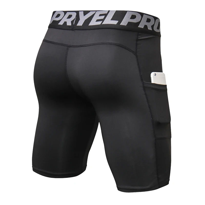 Sports Shorts Men Compression Running Shorts With Pocket Quick Dry Workout Gym Shorts Fitness Sport Leggings for Men