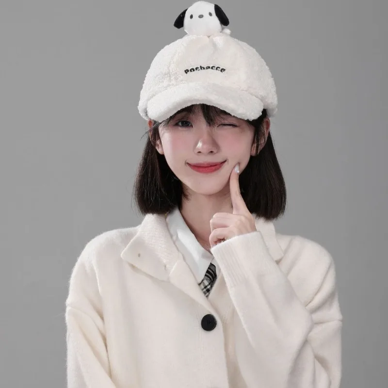 Sanrio My Melody Pochacco Pompompurin chapéus periféricos de filmes e televisão kawaii para meninos e meninas bonés de beisebol quentes de inverno