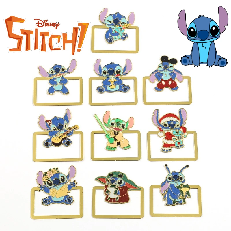 

Закладки Disney Stitch, металлические зажимы для страниц книги, принадлежности для чтения, канцелярские принадлежности с героями мультфильмов, милый подвесной декоративный рождественский подарок