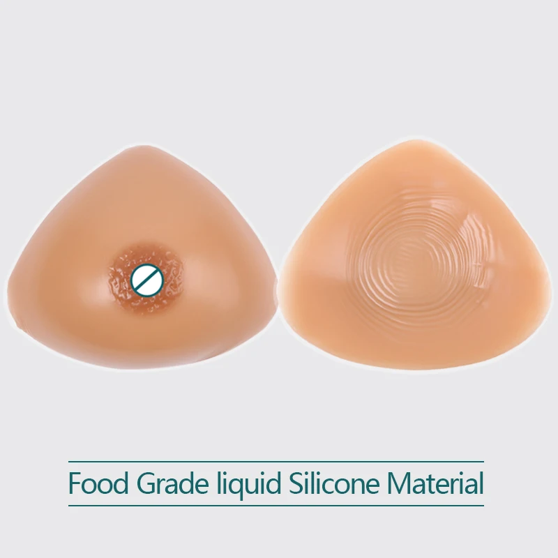 Silicone Breast Implants After Breast Surgery Brown Skin Tone Triangular Breast Filled Prosthesis Drag Queen Fake Breasts