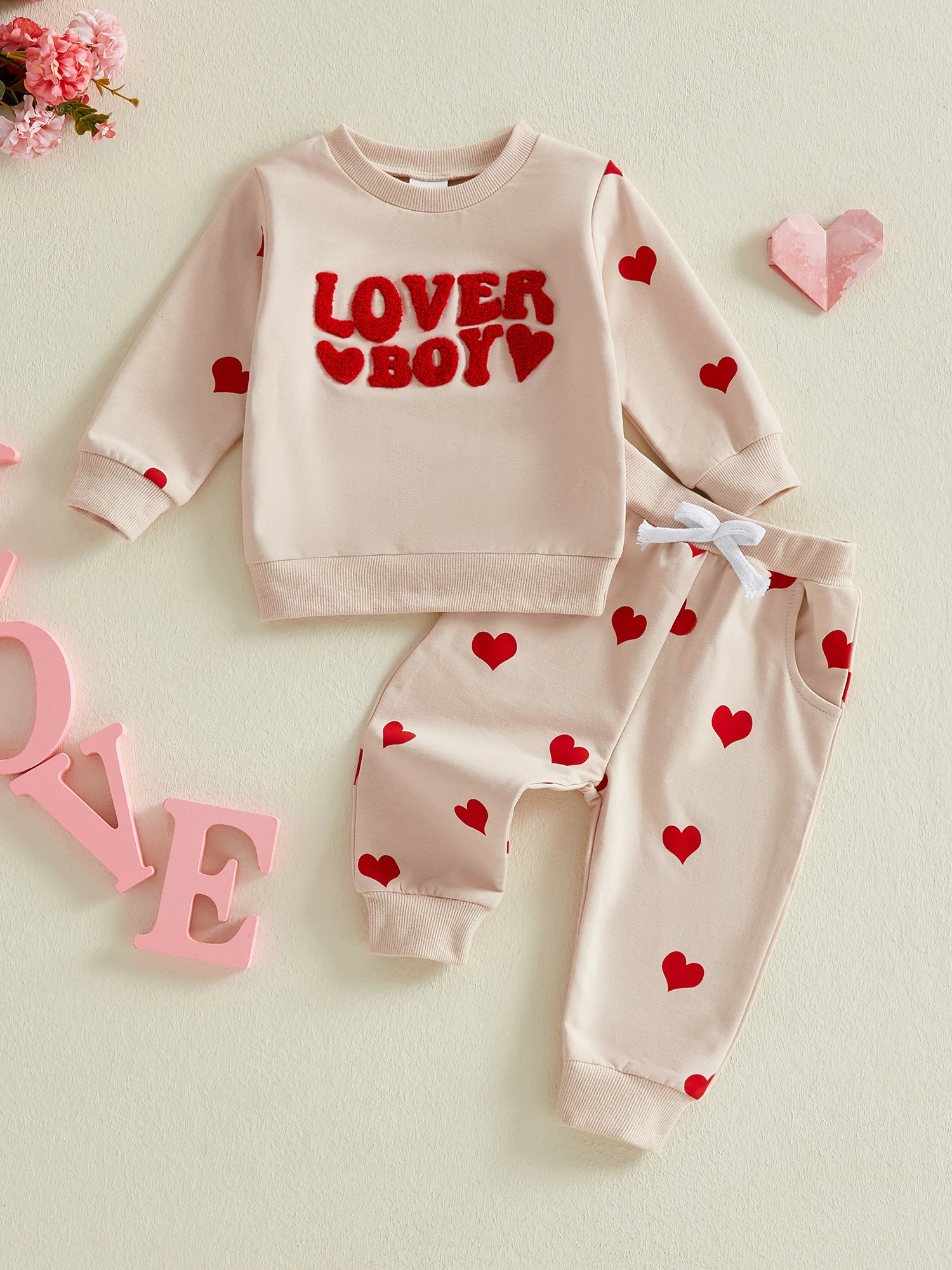 

Очаровательный комплект платьев ко Дню святого Валентина для маленьких девочек, топ с рюшами на рукавах и юбкой-пачкой с принтом сердца для малышей