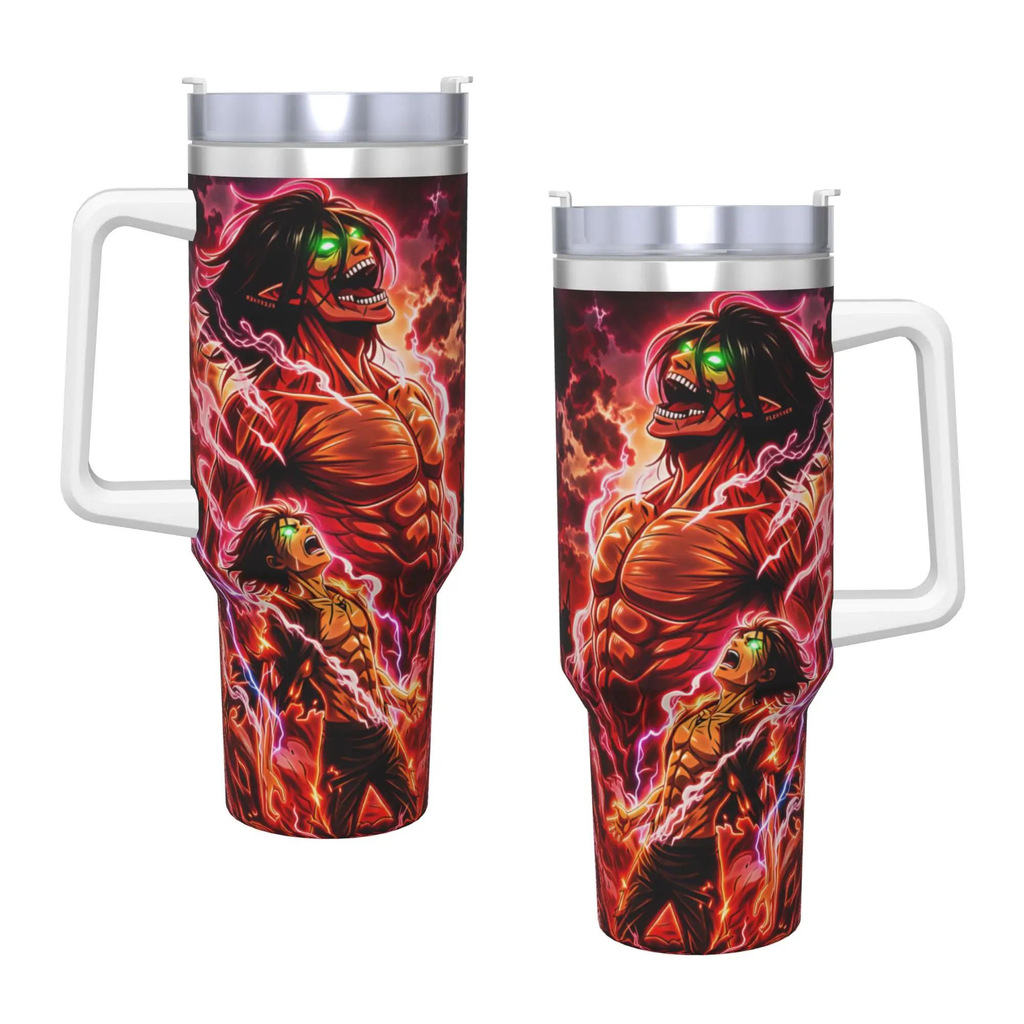 Attack On Titan Tumbler  Cold Drink Water Bottle Heat Preservation Stainless Steel Thermal Cups Printed Travelist Car Mugs