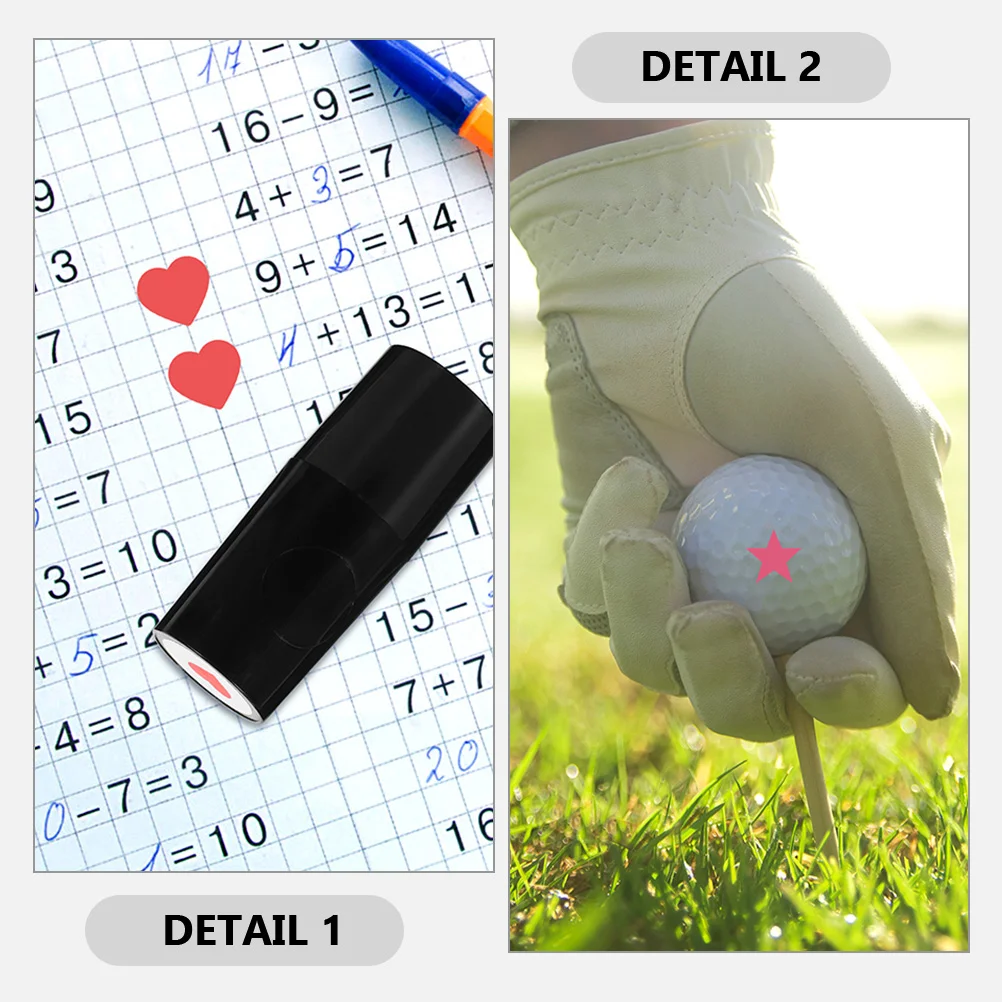 2 Pcs Seal Golf Ball Mark Stamp Useful Stamper Multifunction Multipurpose Marker Portable Black