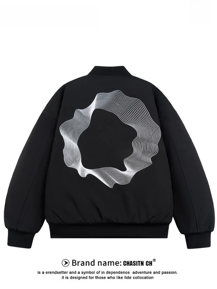 

Модная утепленная хлопковая куртка в уличном стиле для мужчин, свободного кроя, с воротником-бомбером, на молнии, с длинными рукавами, теплая, для пар