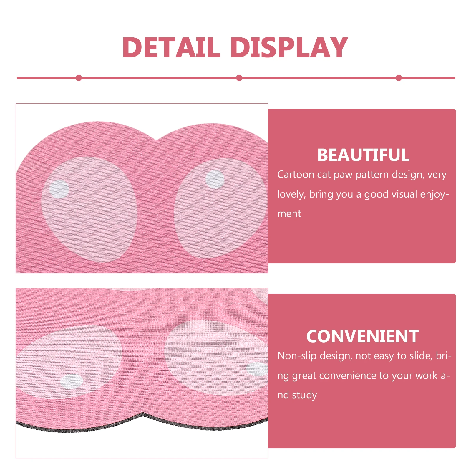 

Rubber Cat Paw Mouse Pad Cartoon Design Non-Skid Mouse Mat Lightweight Laptop Office Study Use Cartoon Cat Paw Mousepad