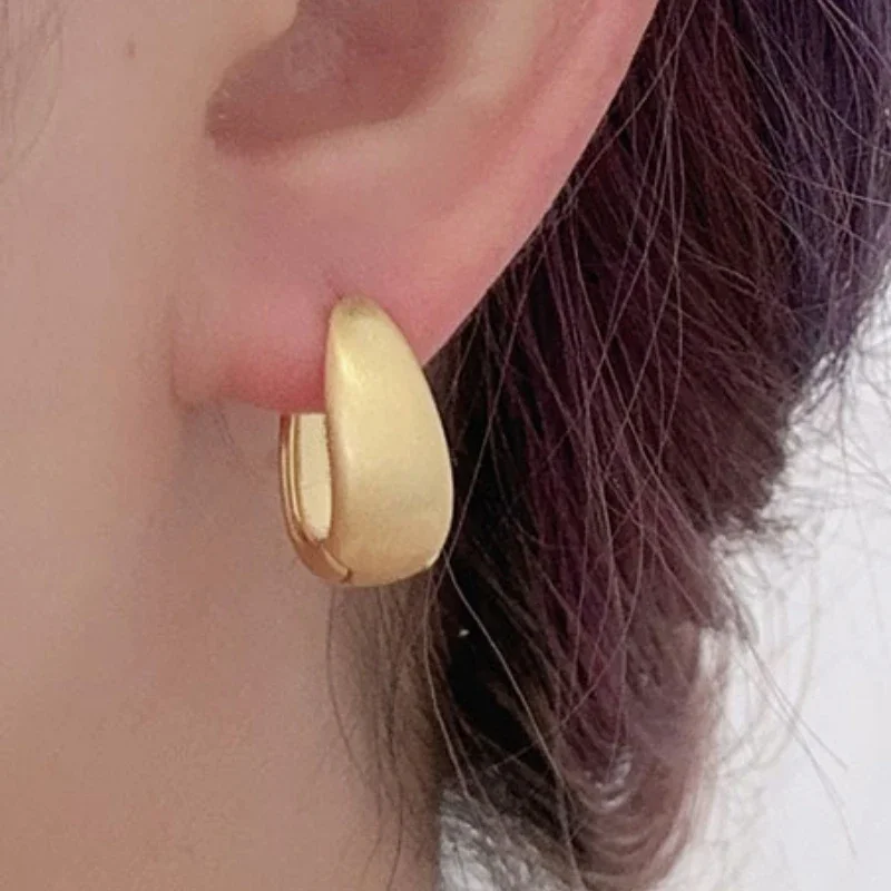 Modern Jewelry Elegant Temperament Metal Hoop Earrings For Women Party Gifts Simply Design Ear Accessories Hot Sale