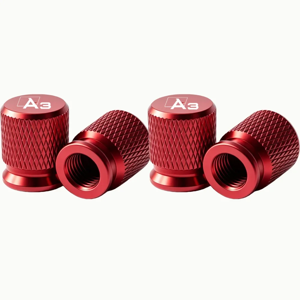 4Pcs Car Wheel Tire Valve Caps Tyre Stem Cover Airdust Waterproof For Audi A3 S3 8V 2011-2019 2020-2023 2024 2025 2026 5