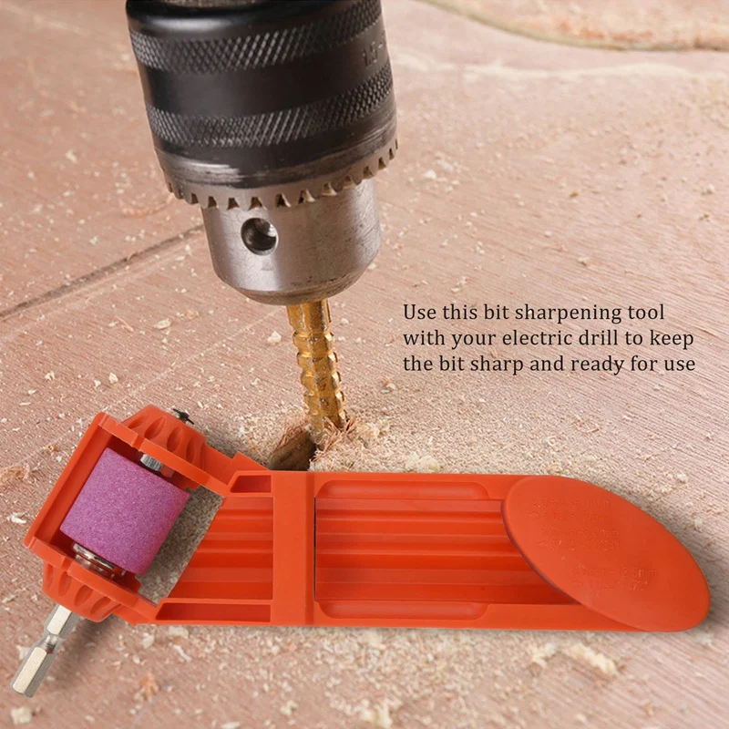ABRE-2 Set Drill Bit Sharpener Portable Diamond Drill Bit Sharpening Tool Corundum Grinding Wheel For Iron-Based Drill Bits