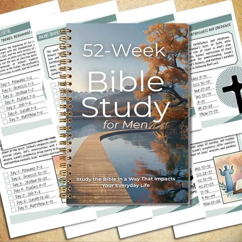 Bible Reading Journal, One Year 52 Week Scripture Reading Plan Notebook, Weekly Devotional Journal for Notes, Reflection & Readi