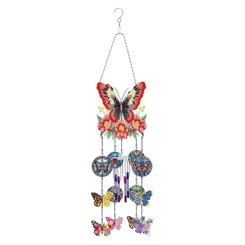 

ABJN-Diamond Painting Suncatcher, Double Sided 5D Butterfly Hanging Ornament Durable Easy Install B