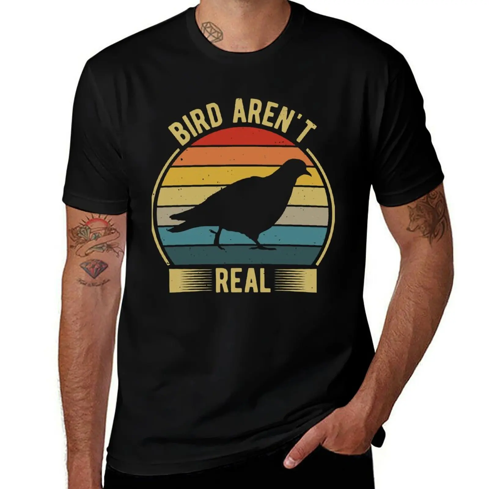 

Bi.rds Aren't R.eal - Vintage Retro Bi.rd T-Shirt Funny t-shirts boys animal print t shirts men