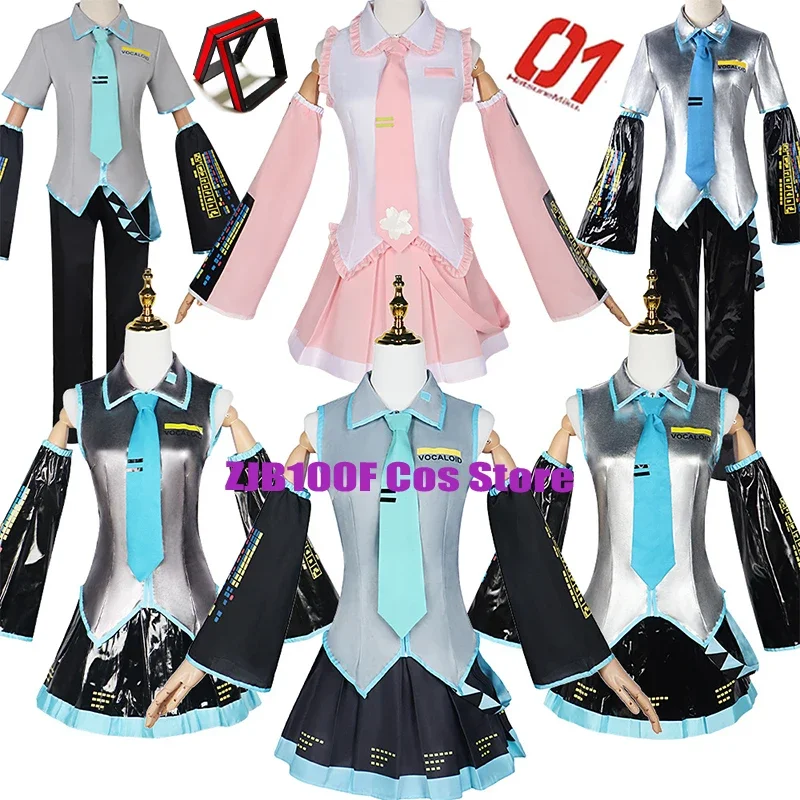 4 Colors Vocaloid Cosplay Anime Mikuku Maid Dress Wig Beginner Future Cosplay Costume Halloween Party Outfit for Women Men