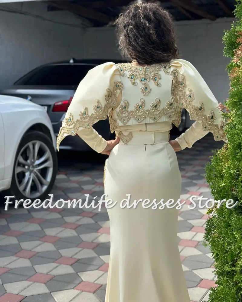 Two Pieces Kosovo Mermaid Evening Dresses Long Sleeves Applique Traditional Albanian Wedding Party Gowns Caftan Customized