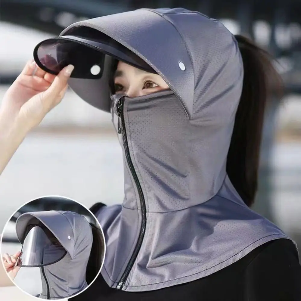 Casual Ice Silk Female Sunshade Hat Neck Guard Dustproof Women Sun Hat Bucket Hat Face Cover Summer UV Protection Cap Women