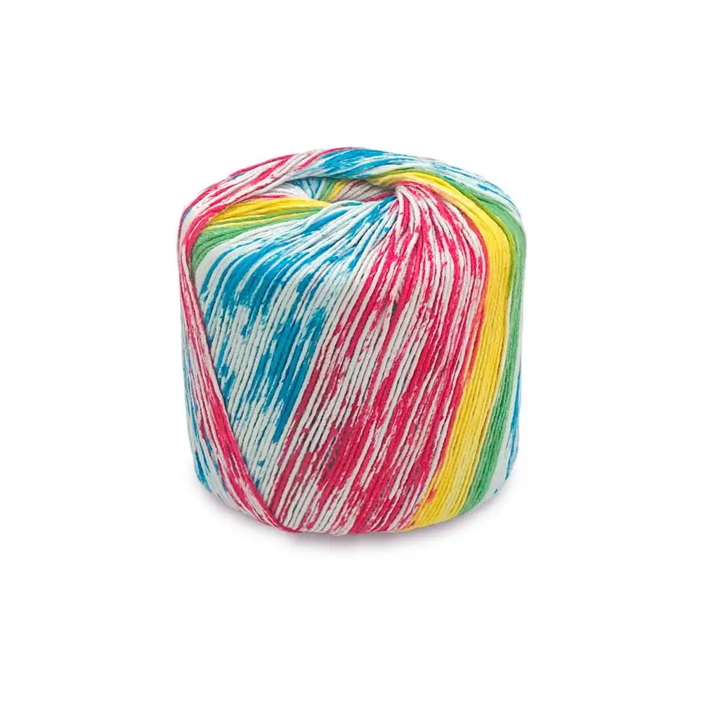 

Lace Cotton Yarn 133M Pastel Rainbow Gradient for Crocheting Knitting Crafts Sewing Soft Durable Washable Warm
