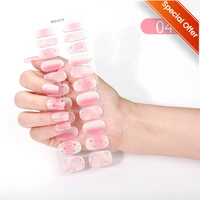 16/20/22 puntas gradiente rosa fresco verano Gel semicurado pegatina de uñas lámpara UV necesita cobertura completa esmalte de uñas en Gel pegatina de uñas
