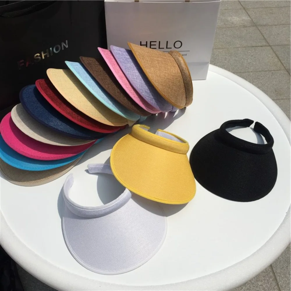 Fashion New Summer Empty Top Sun Hat Women's Casual Adjustable Sun Visor Caps Girls Boy Outdoor Sea Beach Trip Cap Casquette