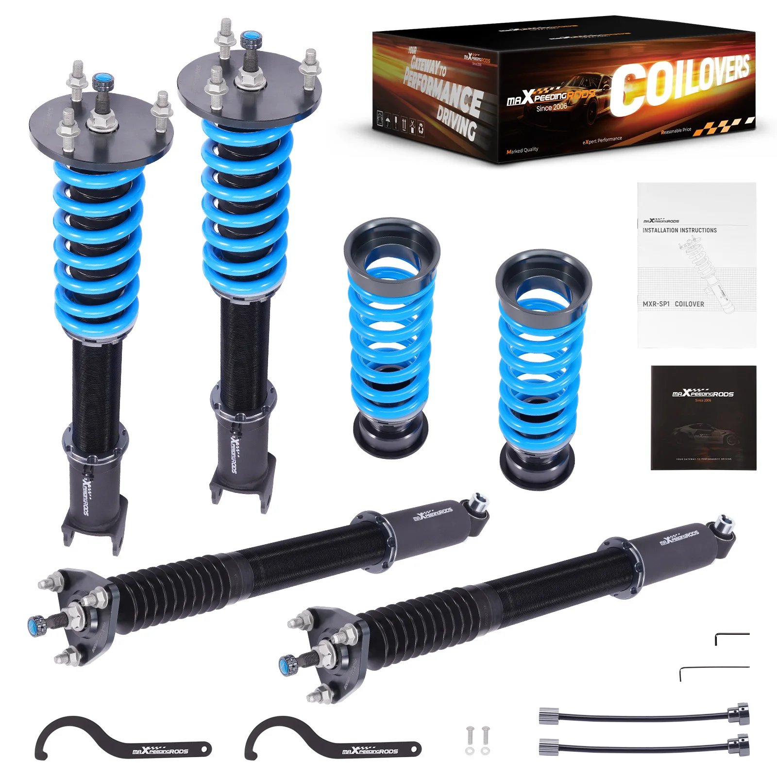 MaXpeedingrods Front & Rear Coilover Air Suspension Spring Shock Absorber For Lexus GS200t/GS300/GS350/GS450h RWD 2013-2018