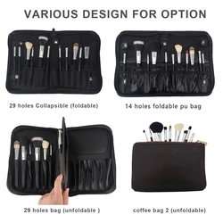 Profession Makeup Brush Accessories Foldable Brush Bag Easy Carry Handle Double Layer Bag Makeup Brush Collapsible Stroage Bag