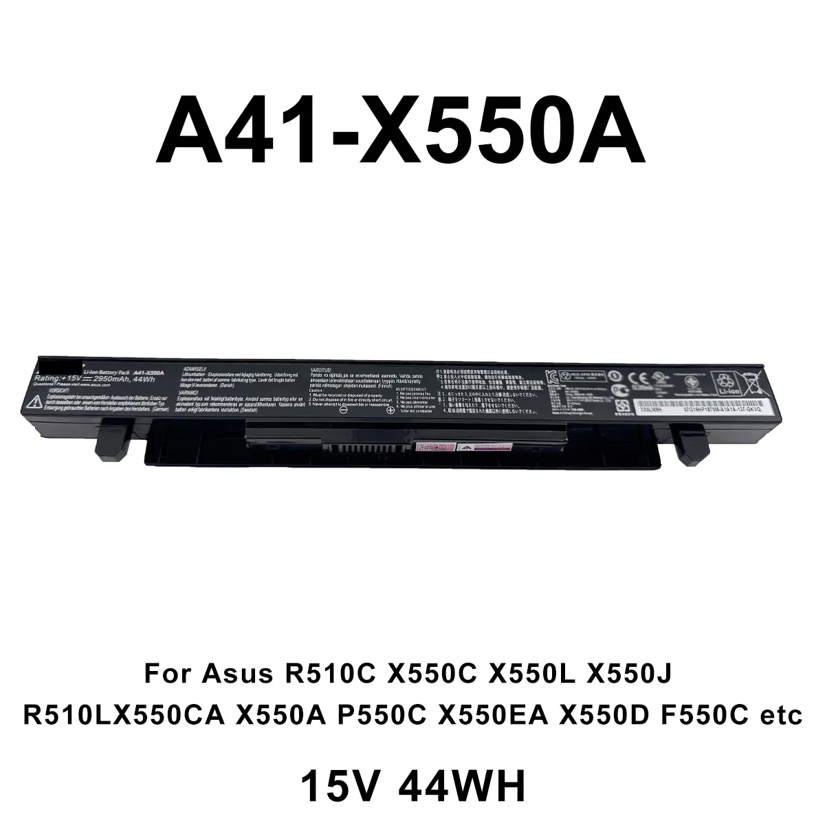

New Laptop Battery A41-X550A For ASUS A41-X550 X450 X550 X550C X550B X550V X450C X550CA X452EA X452C 15V 44Wh 2950mAh