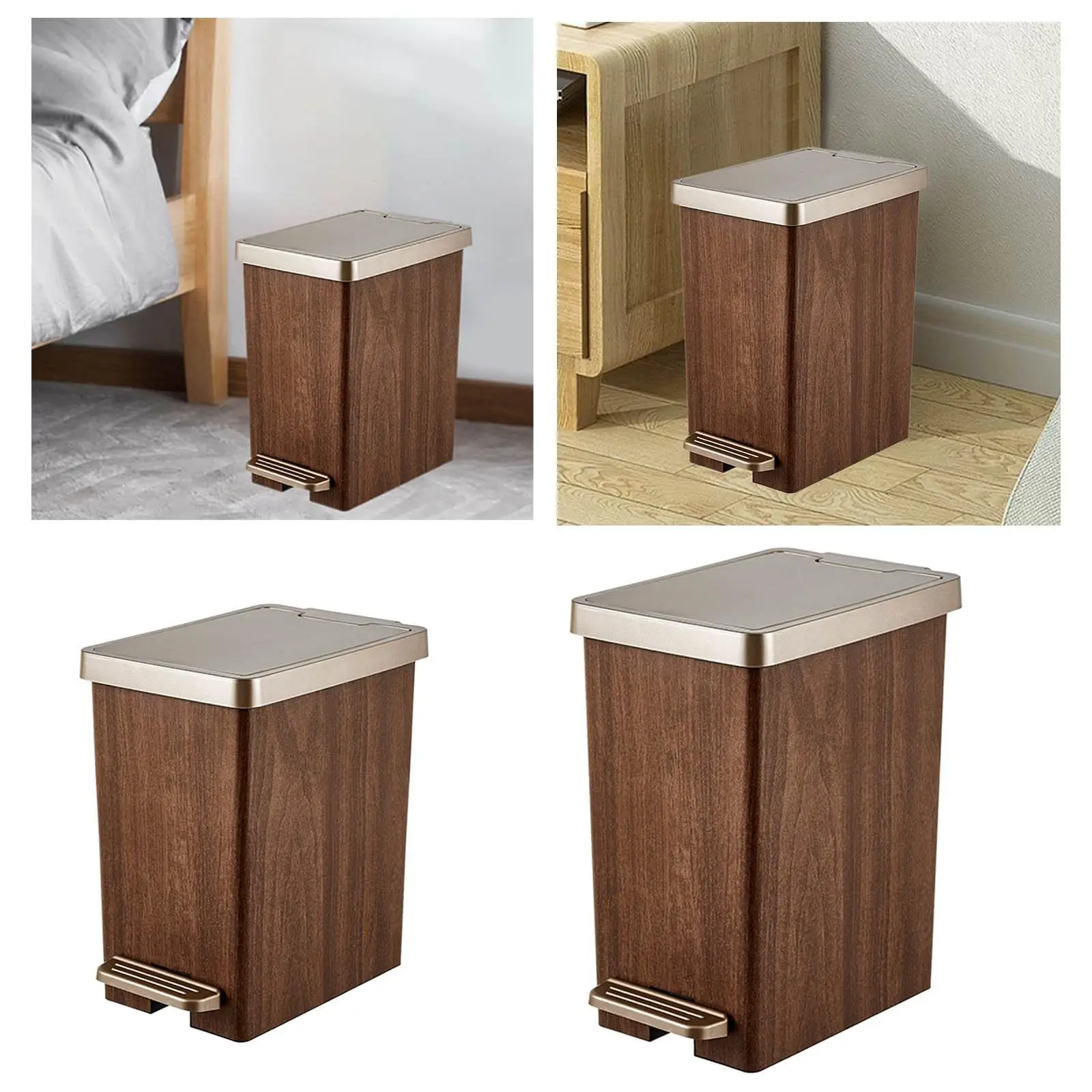 Trash can with foot pedal, lightweight wastepaper basket for park, bathroom,