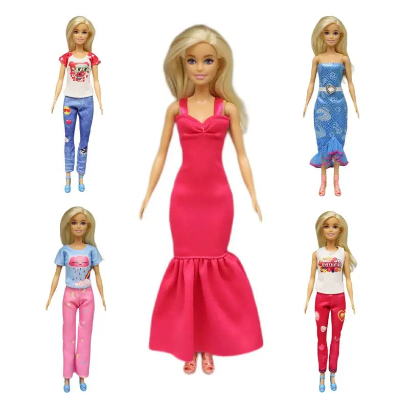 Dolls Dress Outfit Kids Toys Fast Shipping Items Mini Clothes 30cm Accessories For Barbie DIY Dressing Girls Game Best Present