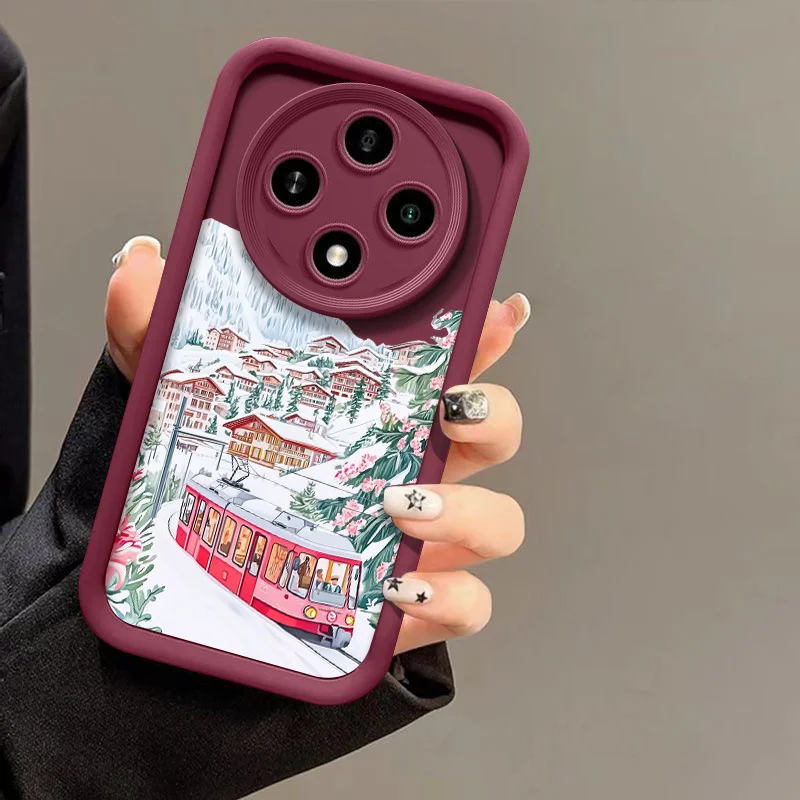 حافظة هاتف على شكل رسوم متحركة فنية لعيد الميلاد لهاتف موتورولا موتو إيدج 50 فيوجن 40Neo G85 G84 G75 G54 G24 E40 غطاء فني للمشارع