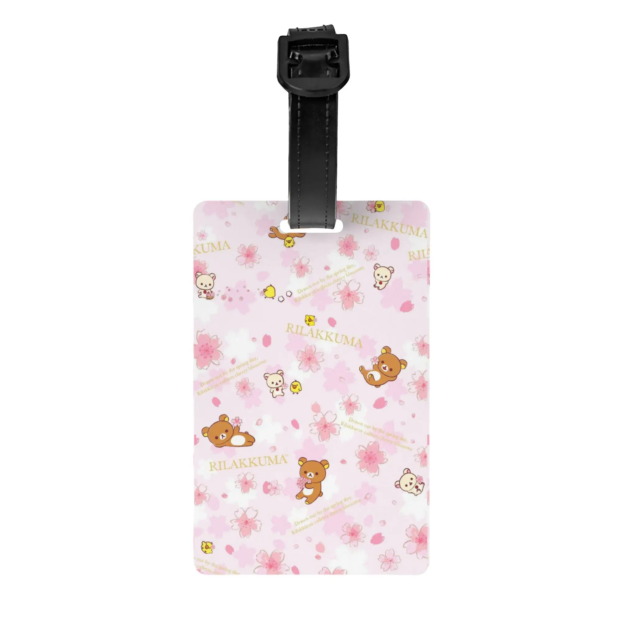 

Custom R-Rilakkumaes Cartoon Luggage Tag With Name Card Privacy Cover ID Label for Travel Bag Suitcase