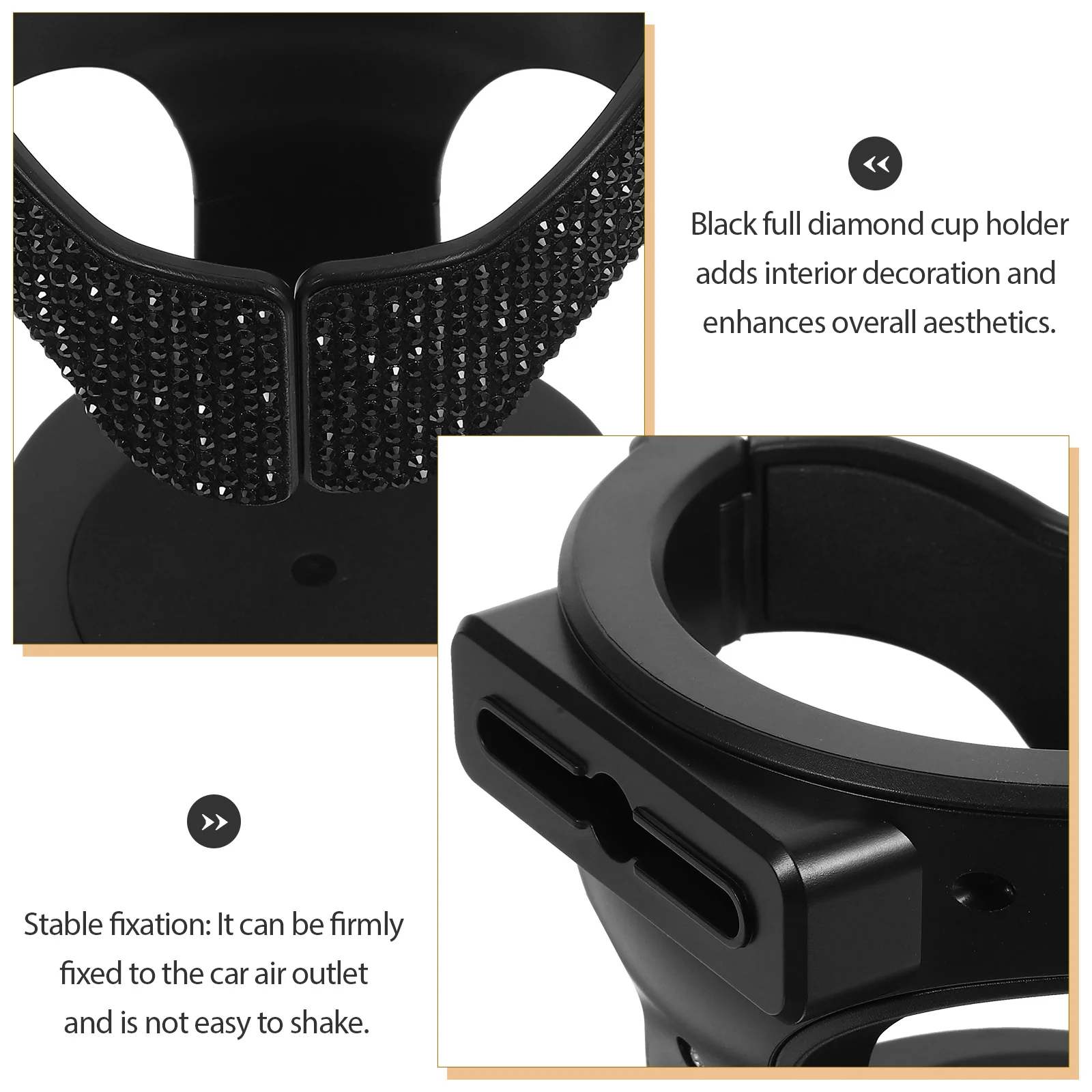 

Sturdy Air Vent Cup For Car Bling Rhinestone Automotive Drink Holder Compact Design Outlet Mount Fits Most Cups Car Vent