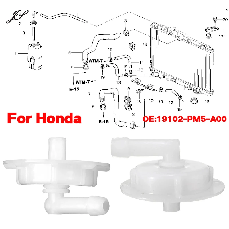 2pc Radiator Coolant Reservoir Overflow Tank Cap Lid 19102-PM5-A00 For Honda Acura Accord Civic Pilot 19106-RNA-A48 Car Tank Cap