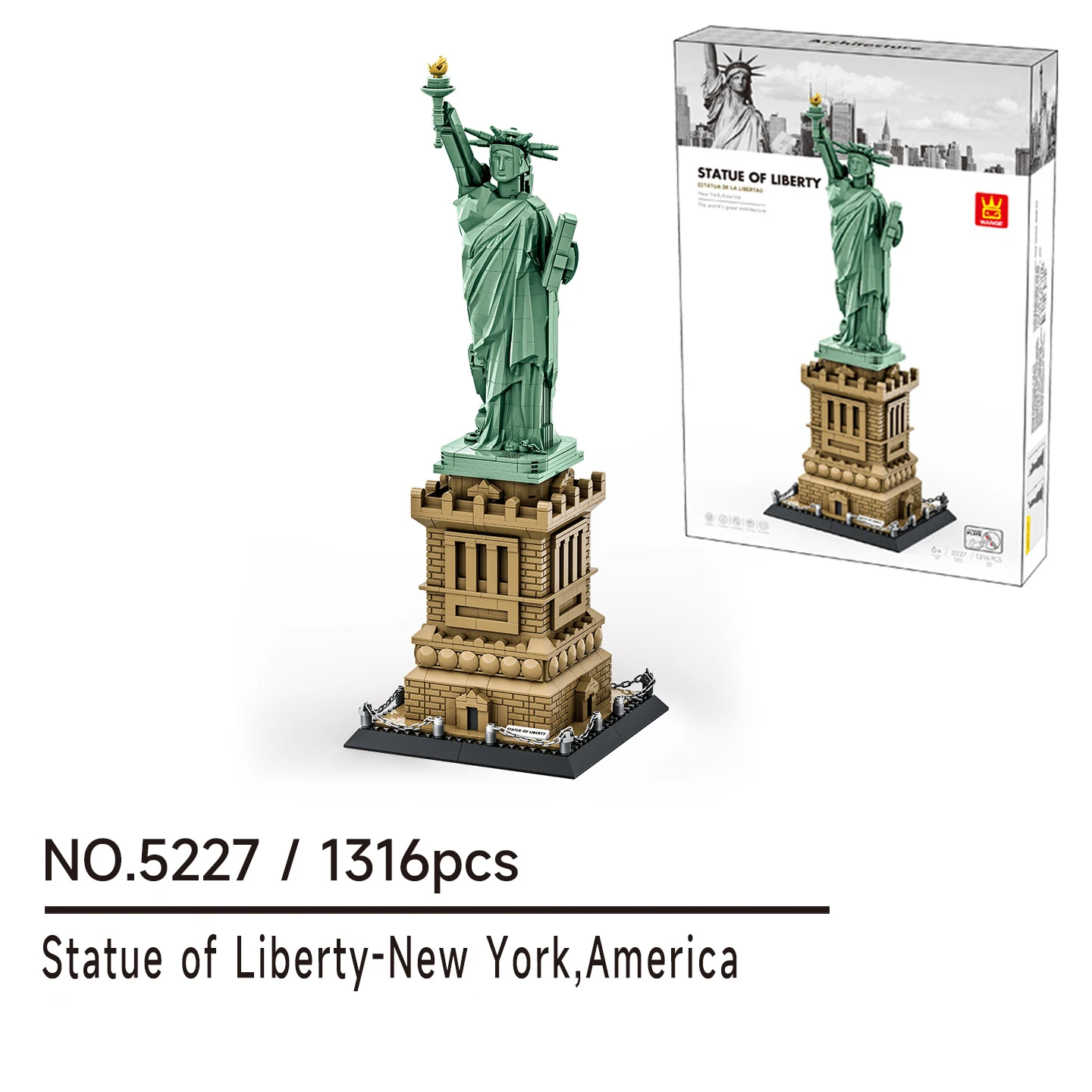 CreativeStatue of Liberty-New York America Building Blocks Architecture Construction Bricks Toy Good Gift for Friends