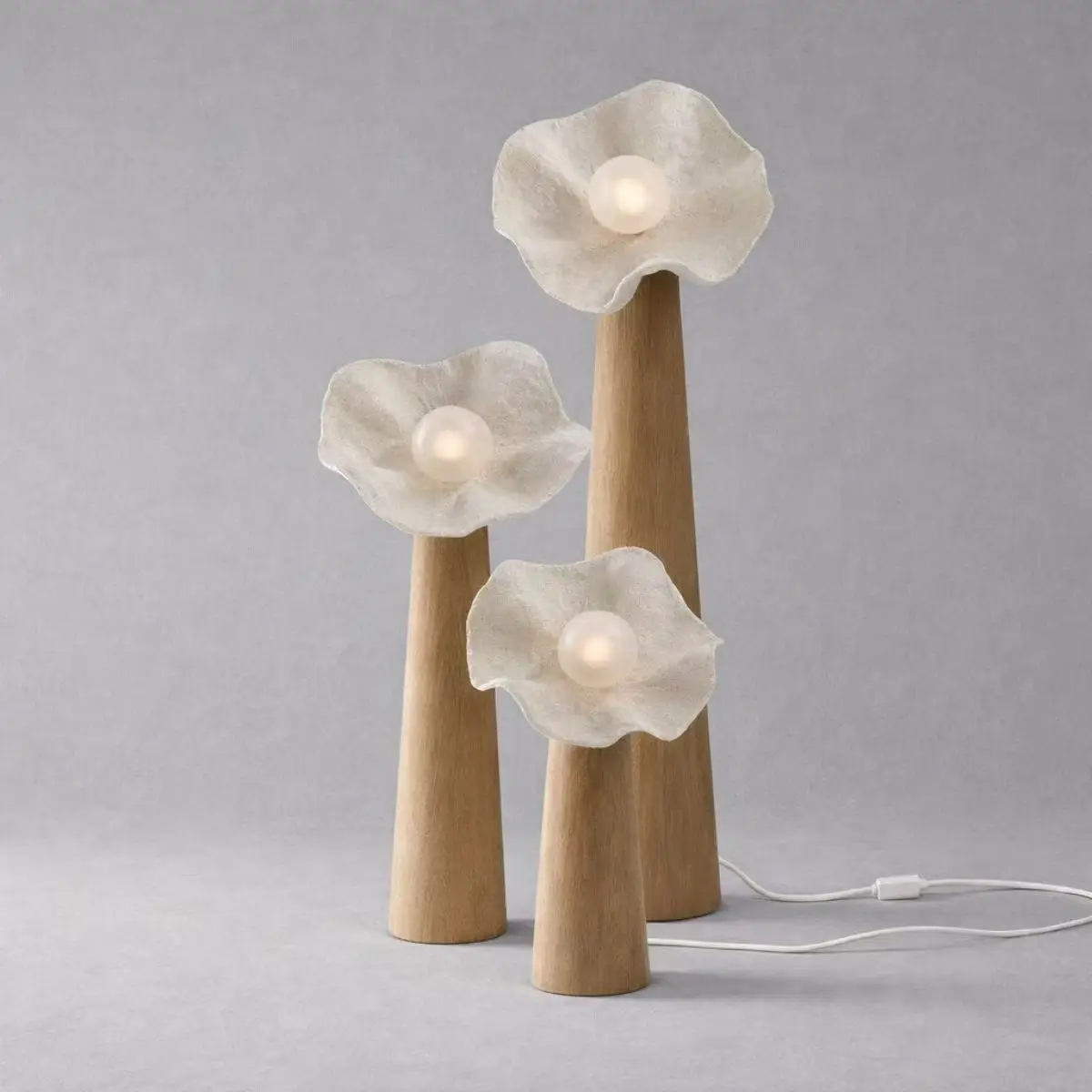Modern Minimalist Floral Wooden Floor Lamp For Living Room Bedroom Decorative Light Ambient Light Indoor Lighting Fixtures