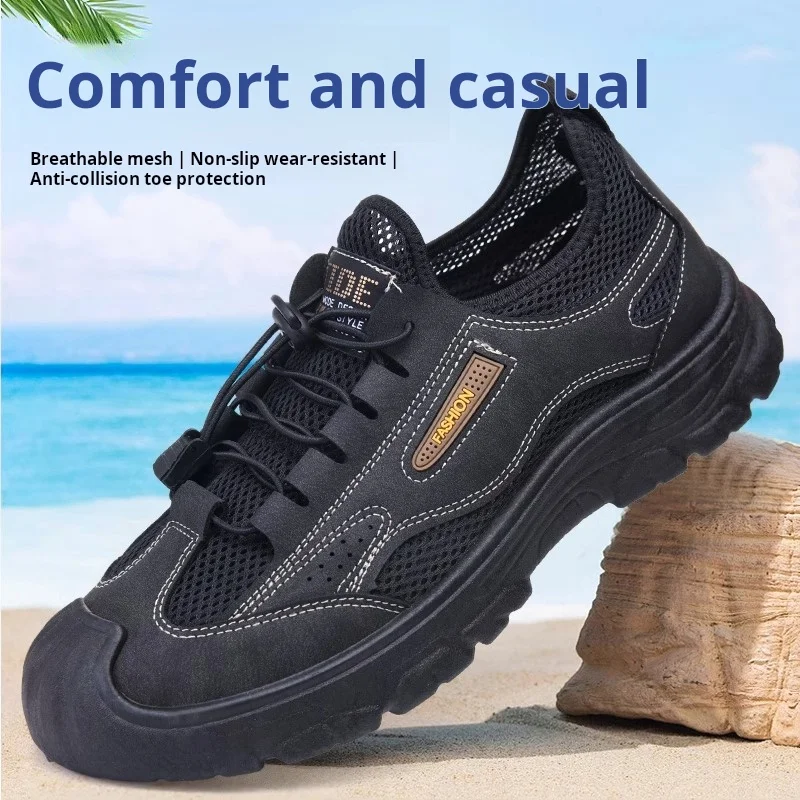 

2025 Hot Sale Men's Hiking Shoes Breathable Mesh Outdoor Trekking Summer Lightweight Non-Slip Casual Walking Shoes Fast Delivery