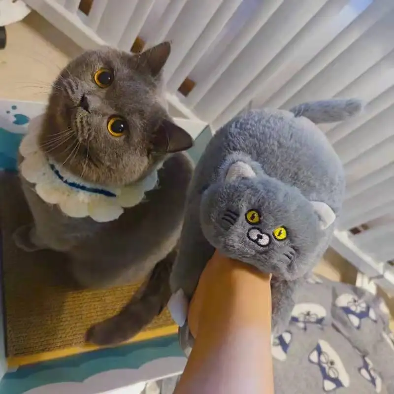 Cosy Critter Kitty Slippers Women\'s Fluffy Home Shoes Cuddle Kitten Blue Cat Slipper Girl Woman Indoor House Slipper With Cats