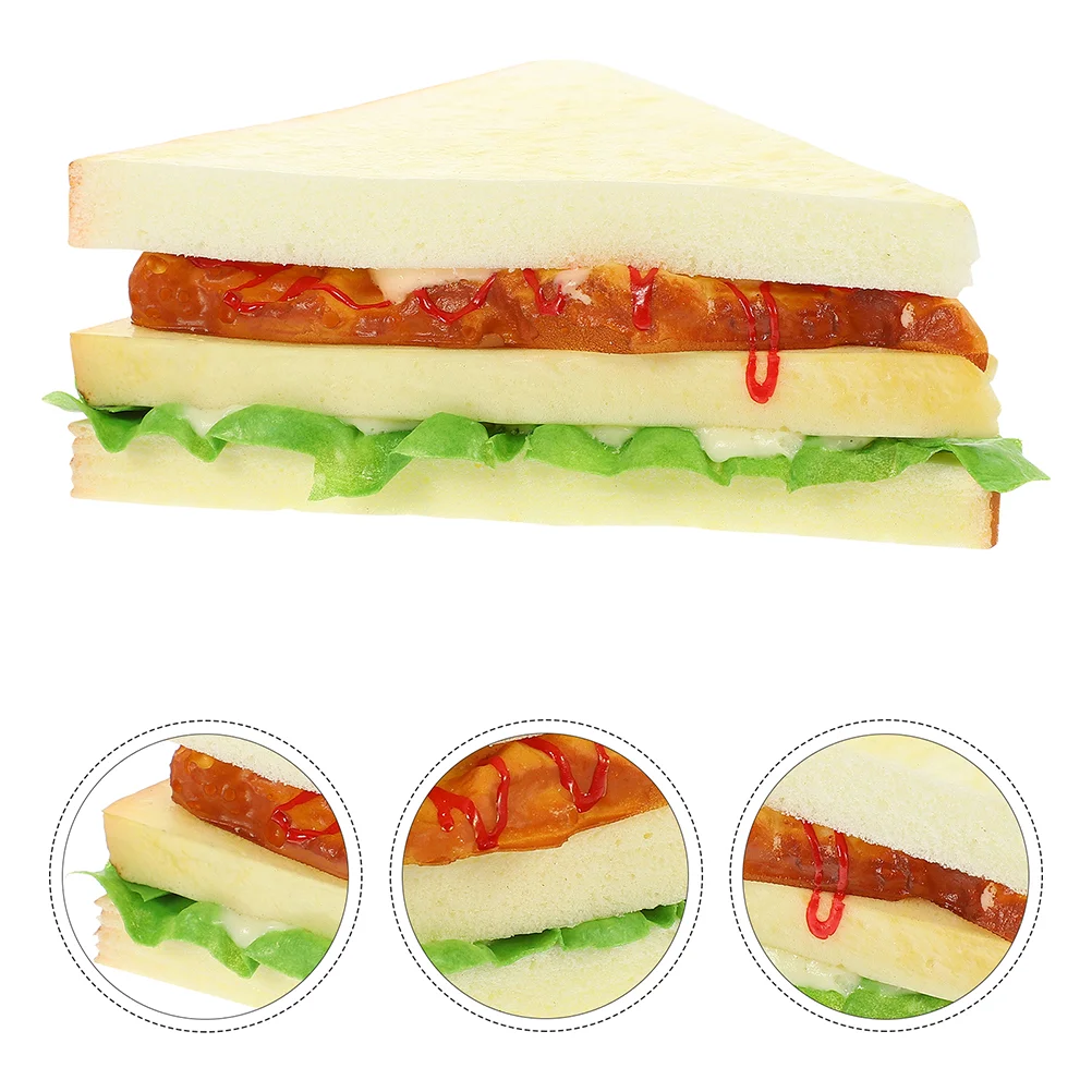 2pcs Simulation Fake Sandwich Model Artificial Sandwich Model for Display Artificial Sandwich Model PU Simulation Sandwich