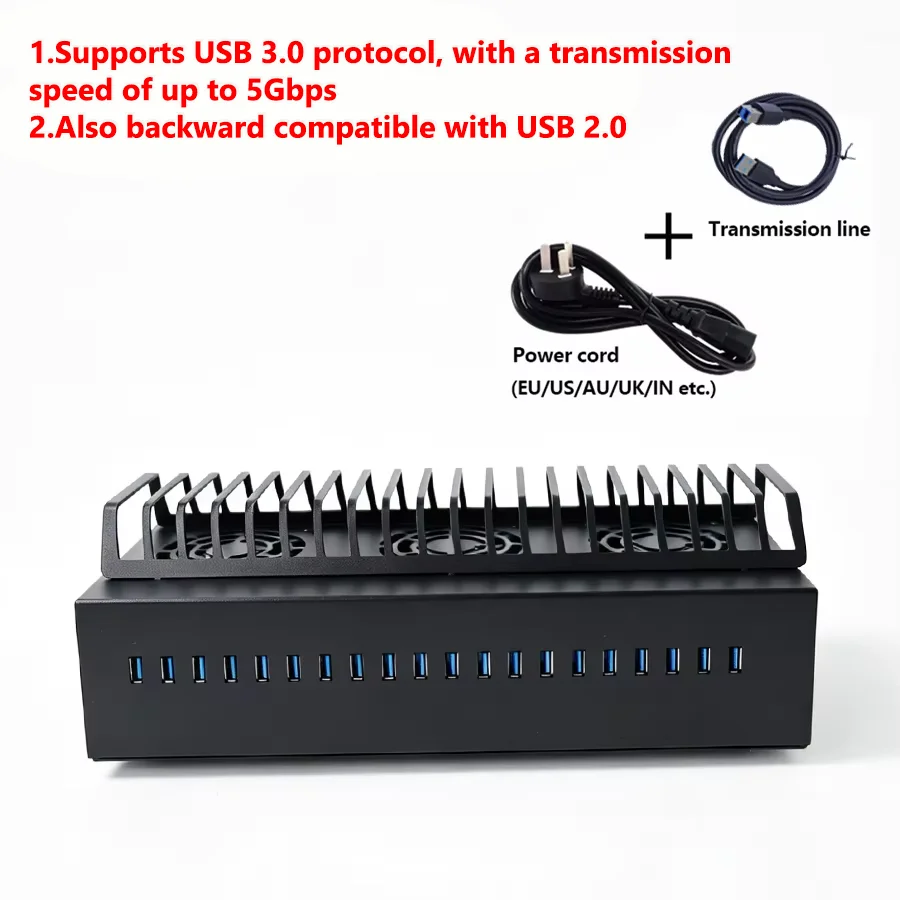 20 USB Box Phone Farm USB 3.0 Hub Android Control Box Batch Syn Smartphones Unified Management Box