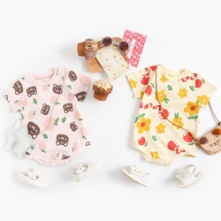 Sanlutoz Summer Baby Bodysuits Short Sleeve Newborn Girls Clothes Cotton Cute Printing