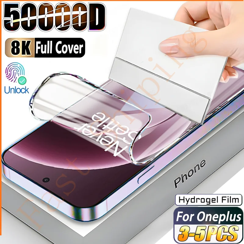 

3-5PCS Full Cover Hydrogel Film For Oneplus 15 13 12 11 10 13R 13T 12R Screen Protector For Oneplus Nord 4 3 CE 2 Lite Soft Film