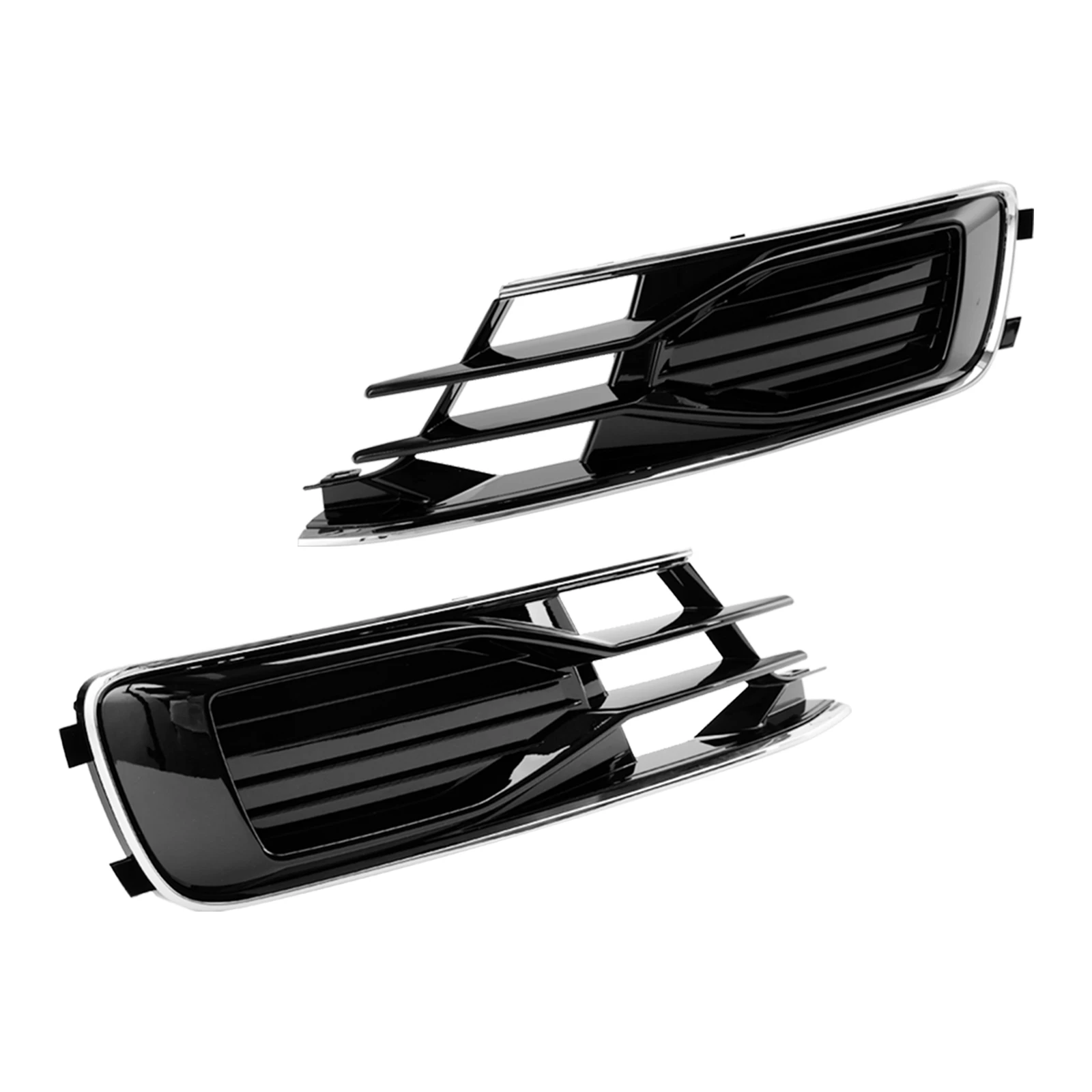

2PCS Front Bumper Foglight Cover Grill For Audi A6 C7 2014-2018 Car Fog Light Grille