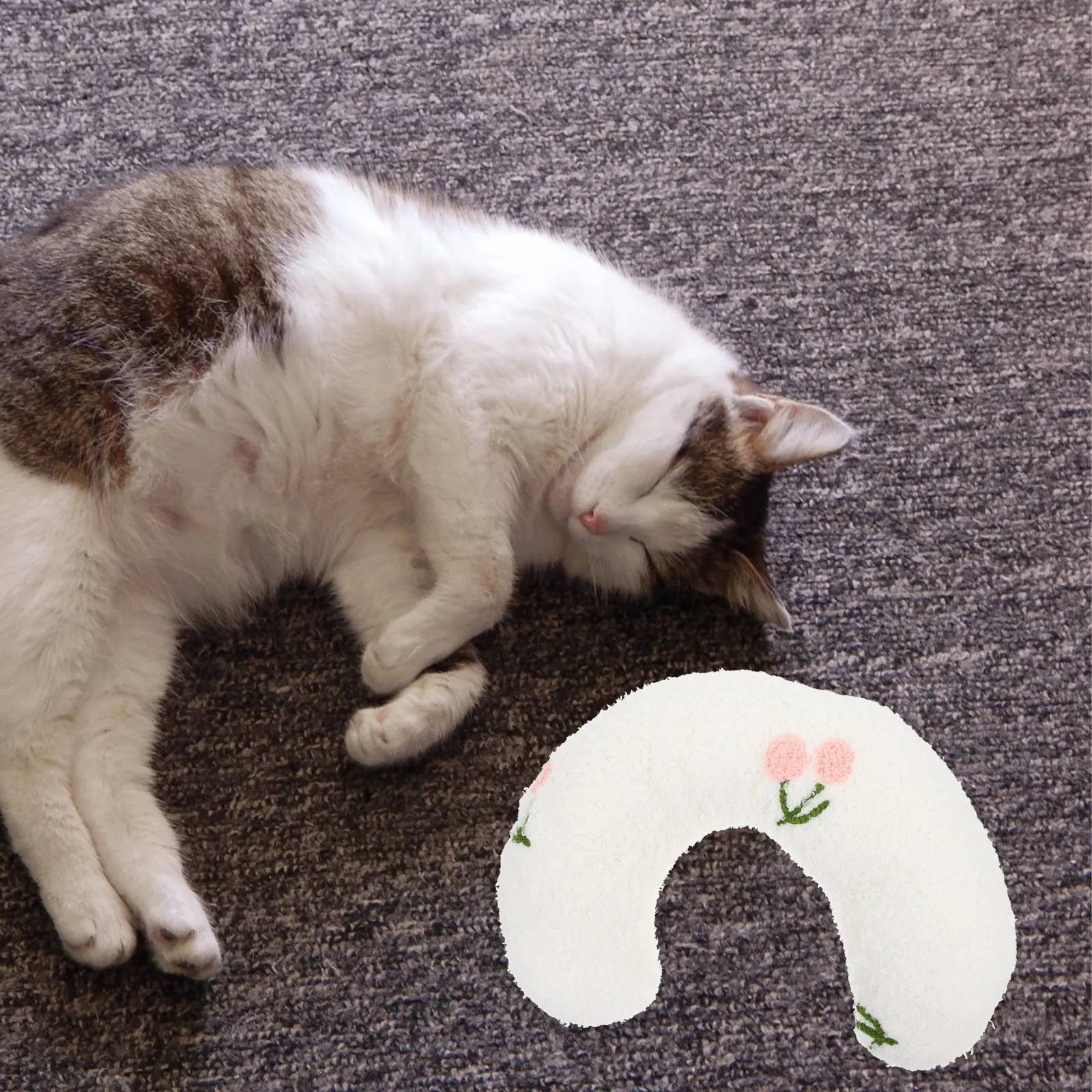 Pet Neck Protection U-Shape Pillow Comfortable Sleeping Cushion Breathable Nap Pillow for Cat Dog Pet Neck Nap Cushion