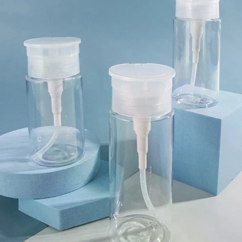 

100/150/200 мл портативная дорожная многоразовая бутылка пустая пластиковая бутылка для снятия лака для ногтей спиртовая жидкость пресс насос-дозатор