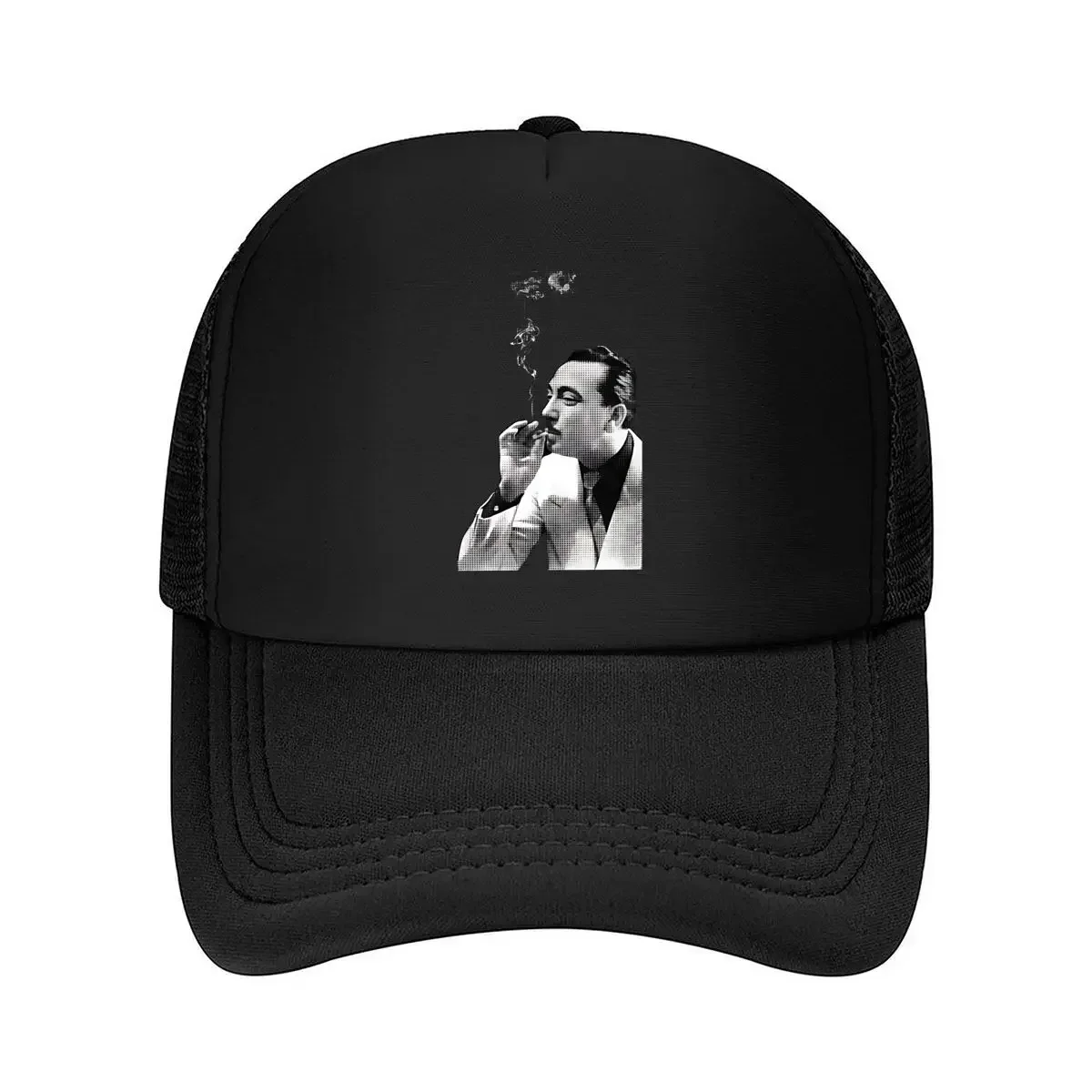 2026 “Vintage Smoking Portrait” - Classic Black-and-White, Retro Aesthetic for Timeless Style Mesh Baseball Cap