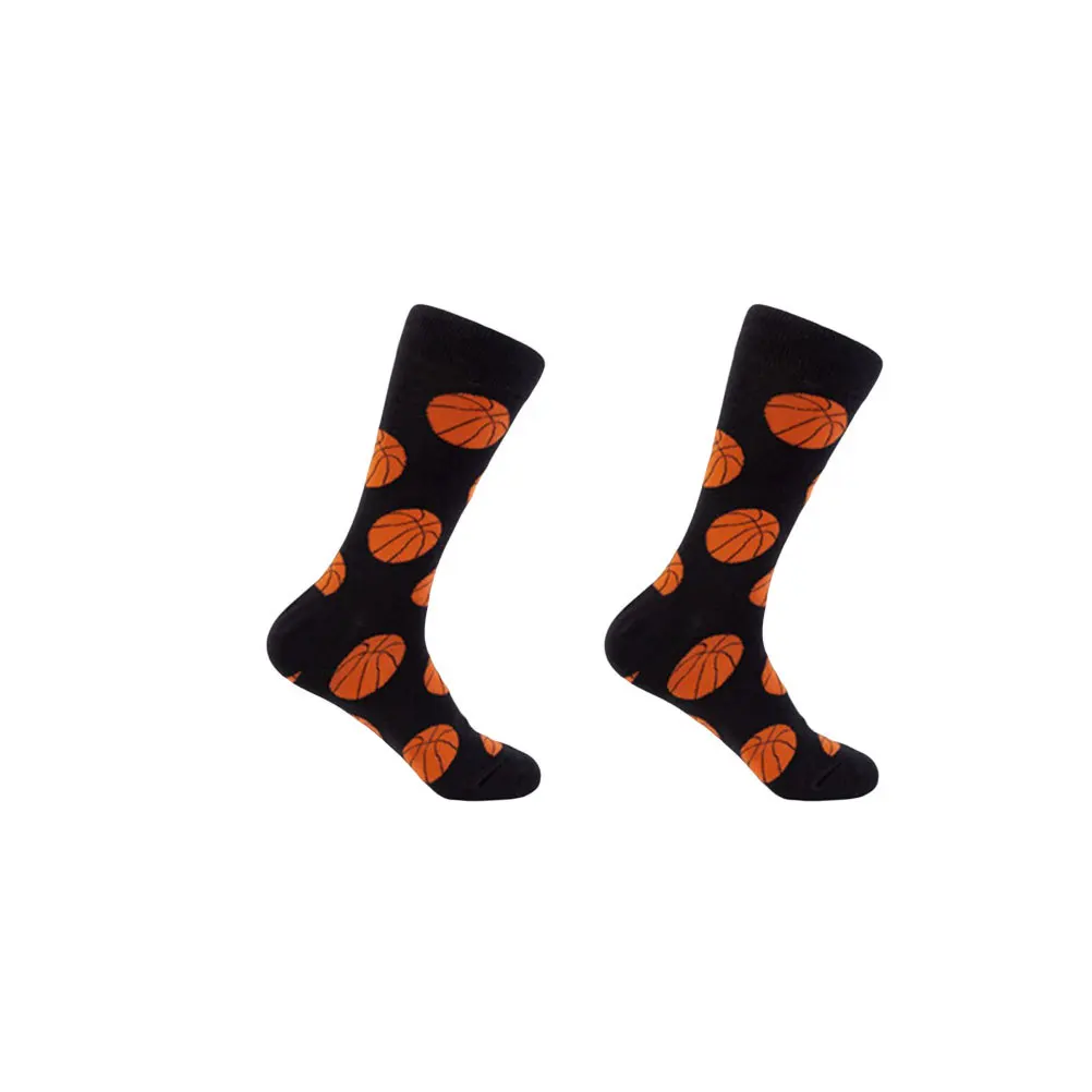 Calcetines de baloncesto de algodón Patrón creativo Talla única Se adapta a la mayoría de los calcetines deportivos casuales cálidos para hombres Otoño Invierno Frío