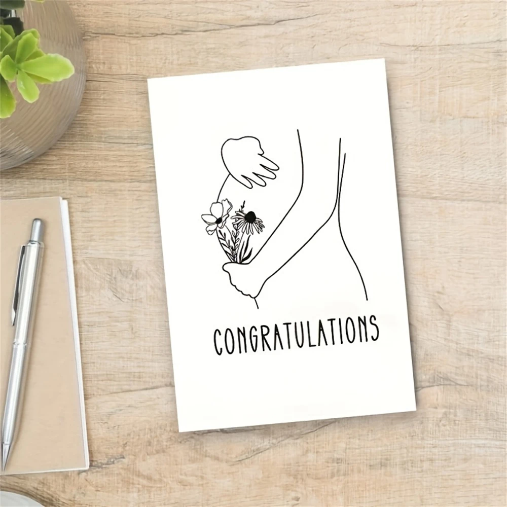 1PC Congratulations Card Pregnancy Card New Baby Card Baby Shower Greeting Card Baby Card Expecting Card Pregnant Card