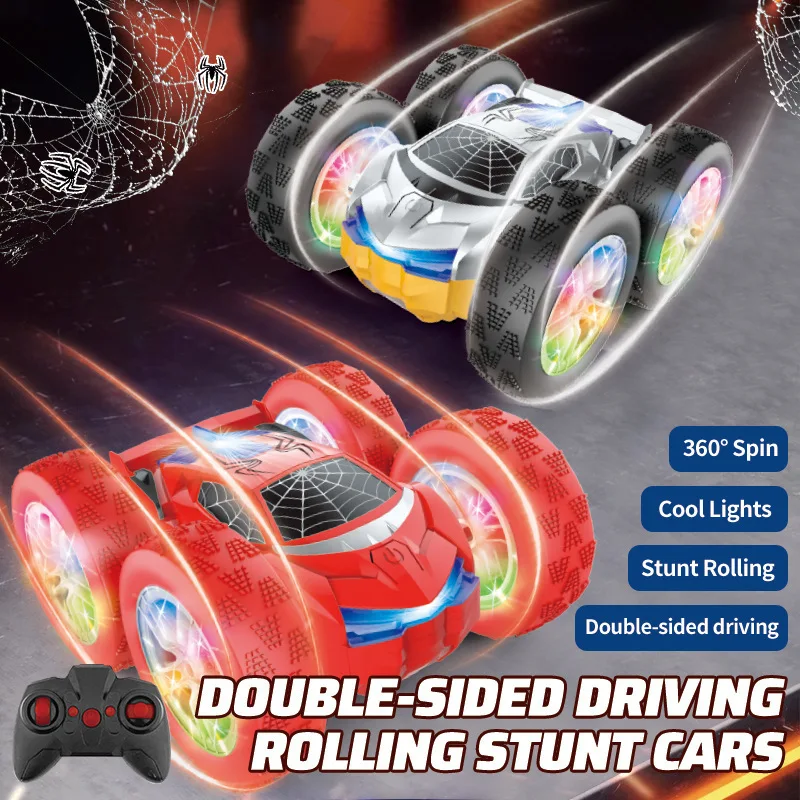 RC Spider Trick - Four Wheel Drive High-Speed Spinning Children's Toy Car With Double-Sided Lights Anti Fall Toy Gift