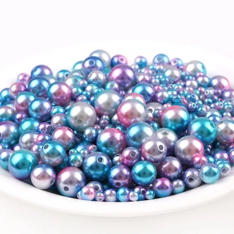 30g Mix Size Mermaid Color Acrylic Pearl Loose Spacer Beads For Jewelry Making DIY Necklace Bracelet Earrings Other Decors image 5