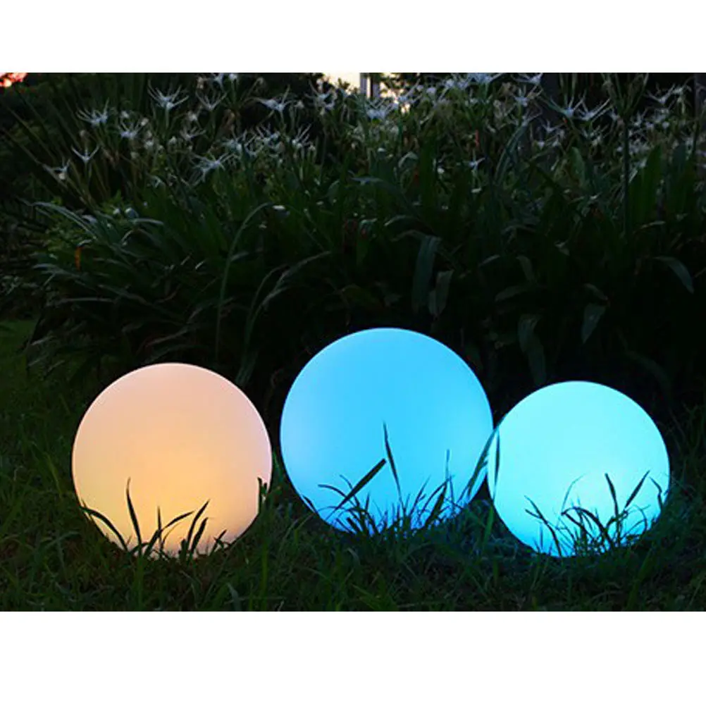 Pe Waterproof LED Luminous Globe Shaped Lamp Rechargeable Light Control Switch Round Lamp Colorful Night Light Garden Outdoor